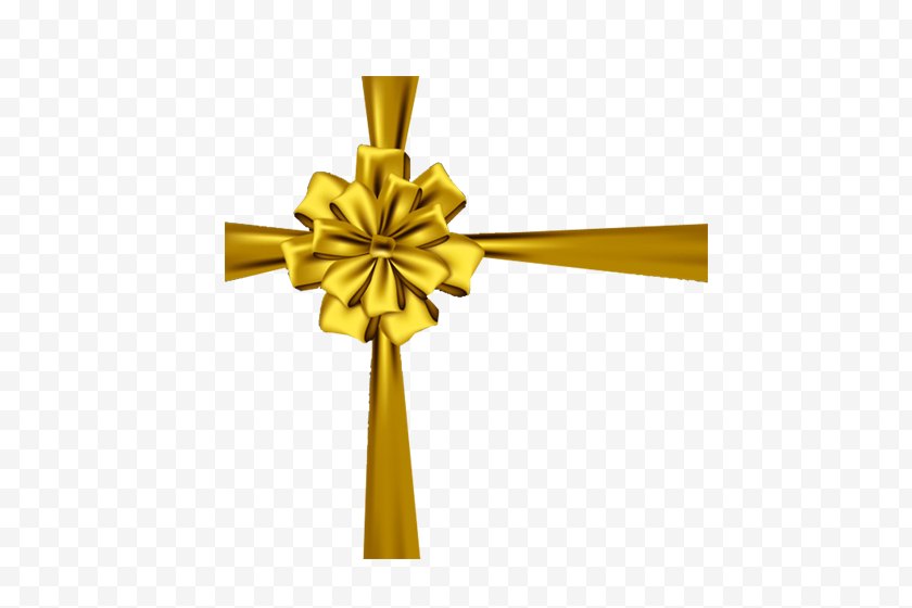 Gold - Ribbon - Symbol Free PNG