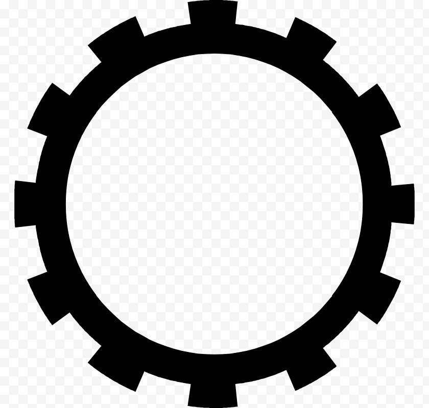 Gear - Simple Machine - Clip Art - Black Free PNG