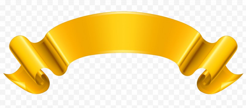 Gold - Ribbon Paper Clip Art - Yellow - Picture Free PNG