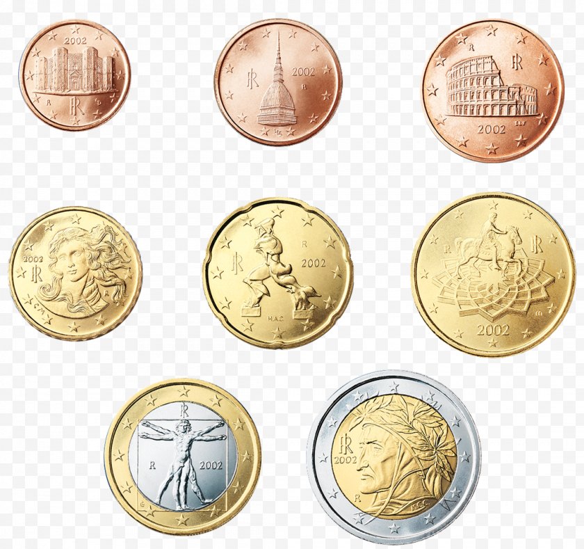 Coin - Italy Italian Euro Coins - 1 Cent - Lakshmi Gold Free PNG