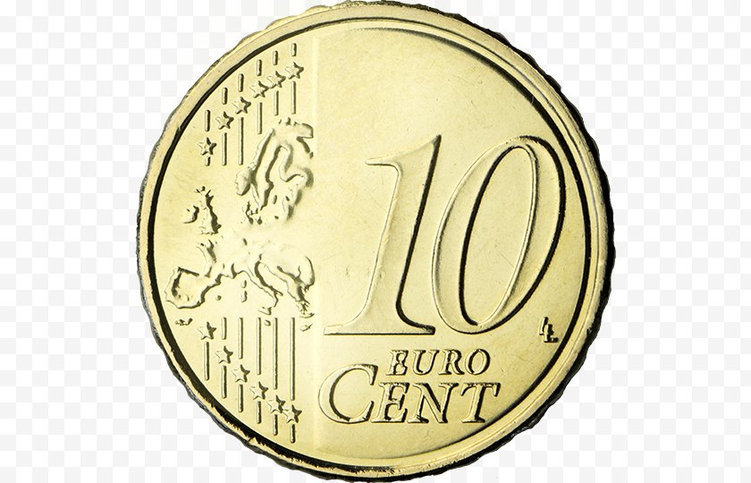 Coin - Euro Coins 10 Cent 50 - Gold Free PNG