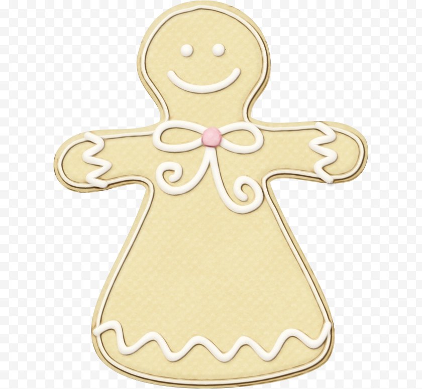 Gingerbread Man - Christmas - Icing - Cross Free PNG