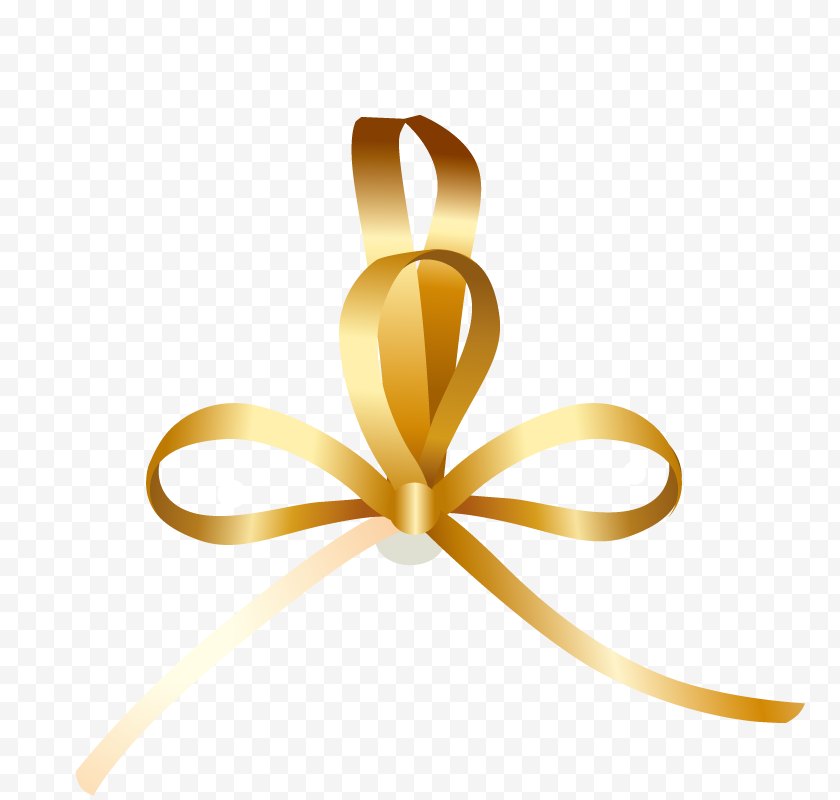 Gold - Ribbon Butterfly - Transparency And Translucency Free PNG