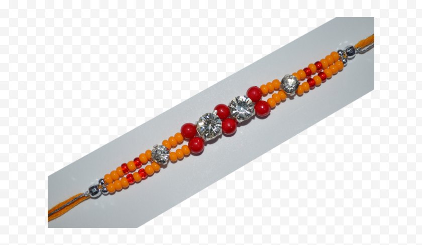 Archies - Raksha Bandhan Bracelet Bead Sister - Orange - Rakhi India Free PNG