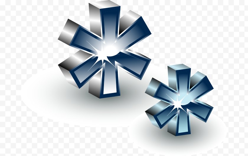 Pointer - Three-dimensional Space Icon - Threedimensional - Hand-painted Blue Snowflake Pattern Free PNG
