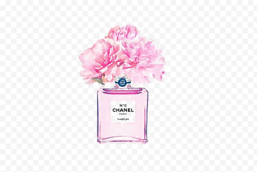 Coco Chanel No 5 Watercolor Painting Perfume Product Free Png