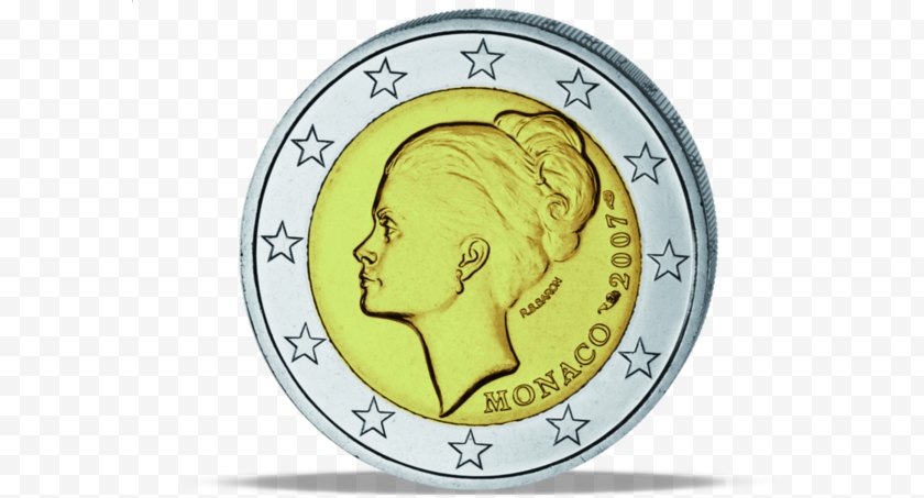 Coin - 2 Euro Coins 20 Cent 50 - 1 - Grace Kelly Free PNG