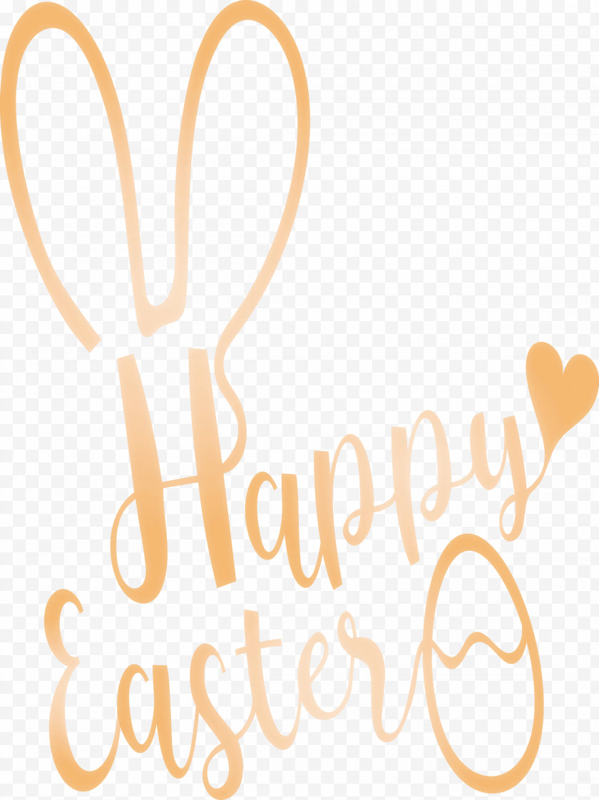 Happy Easter With Bunny Ears Free PNG