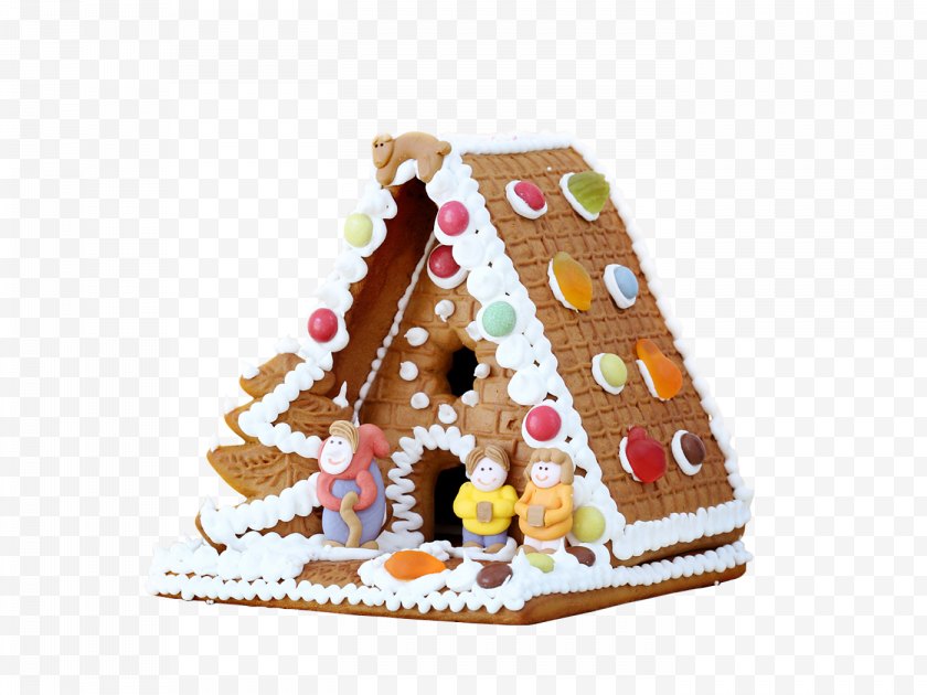 Gingerbread Man - House Lebkuchen Candy Cane Christmas - Food - Chocolate Bakery Free PNG