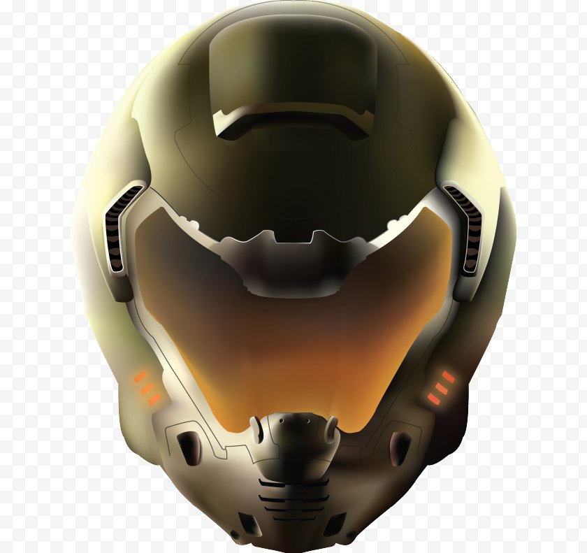 Doom - Doomguy American Football Helmets Motorcycle - Skull Free PNG