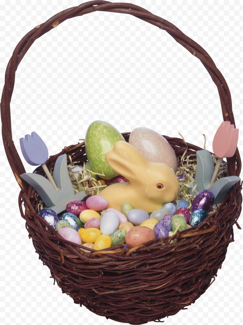 Image File Formats - Easter Egg Basket Bunny - Frame Free PNG