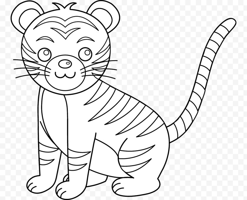 Panther - Cuteness - White Tiger Black Drawing Clip Art - Small To Medium Sized Cats Free PNG