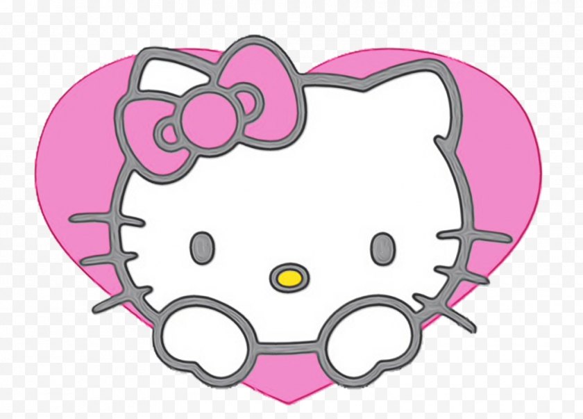 Ribbon Hello Kitty Pink Love Heart Free Png