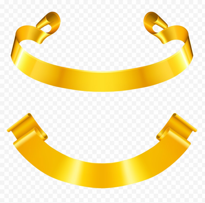 Gold - Ribbon Euclidean Vector Clip Art - Text - Golden Banner Cliparts Free PNG