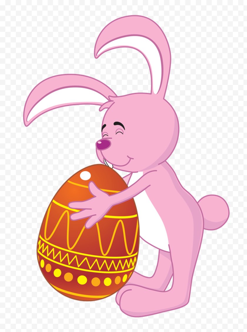 Ear - Happy Easter Bunny - Clip Art Basket Rabbit - Cartoon Free PNG