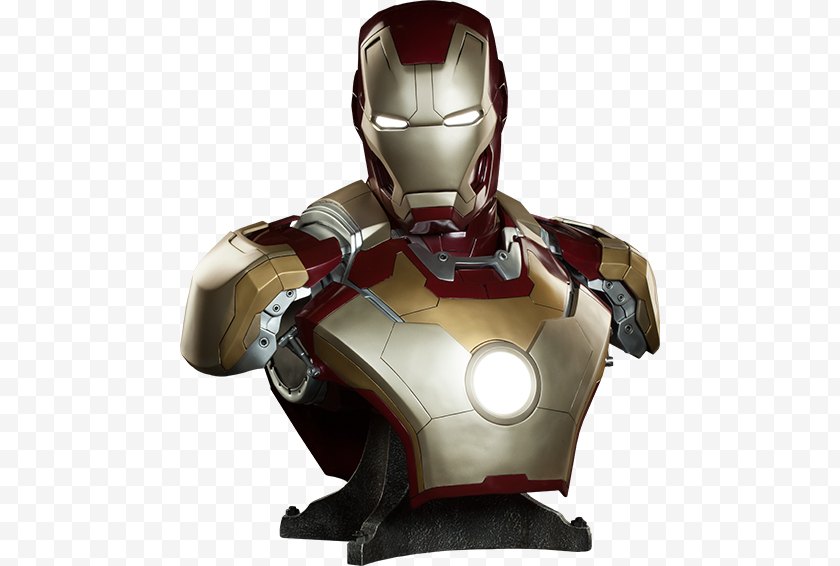 Bust - The Iron Man War Machine Howard Stark Sideshow Collectibles - Superhero Movie - Symbol Free PNG