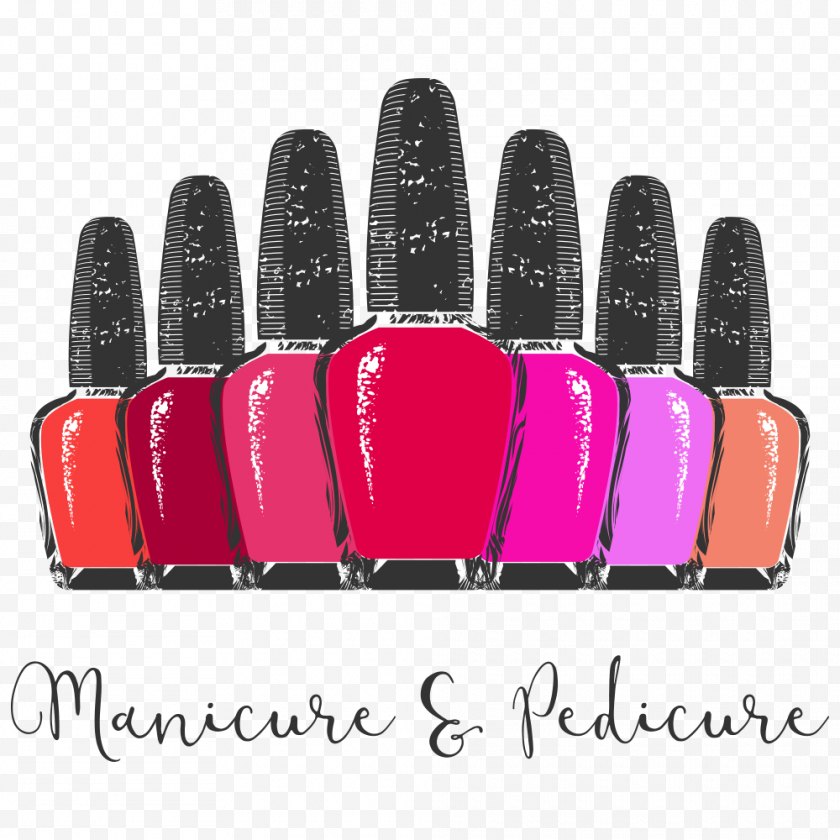 Pink - Nail Polish Manicure Salon - Vector Color Free PNG