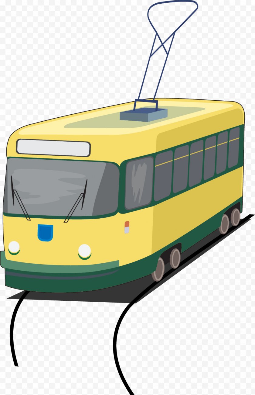 Railroad Car - Tram Rapid Transit Train Clip Art - Transport - Vector