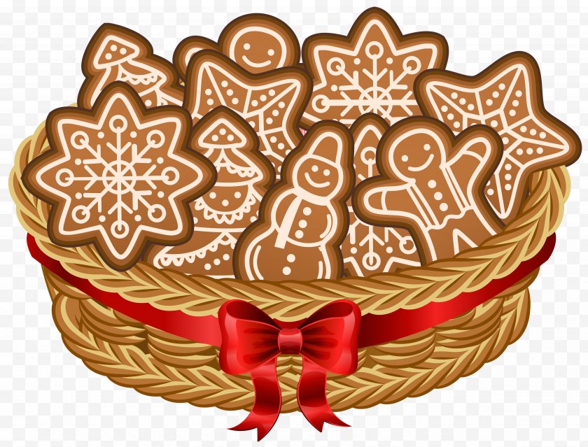 Gingerbread Man - The Cookie Clip Art - Christmas - Basket With Cookies Image Free PNG
