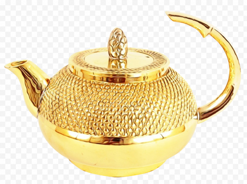 Teapot Brass Kettle Tea Cup Saucer Free PNG