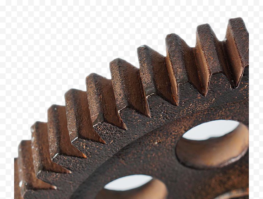 Car - Gear Train Transmission Starter Ring - Black - Antique Rusty Wrought Iron Decorative Free PNG