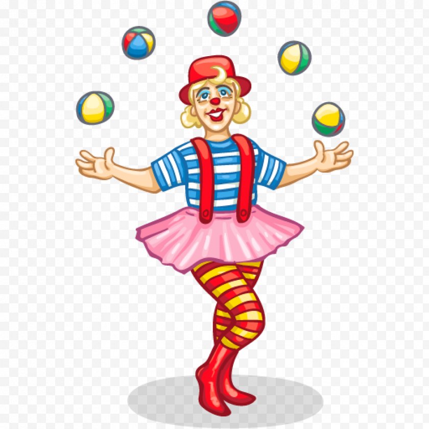 Clown - Circus Juggling Clip Art - Drawing Free PNG