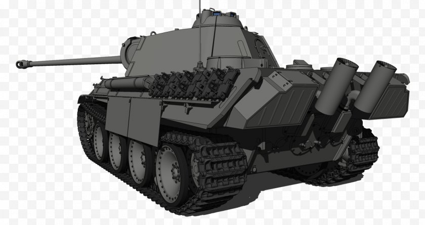 Panther Tank - Vehicle Maybach HL230 - Combat - Dimensional Vector Free PNG