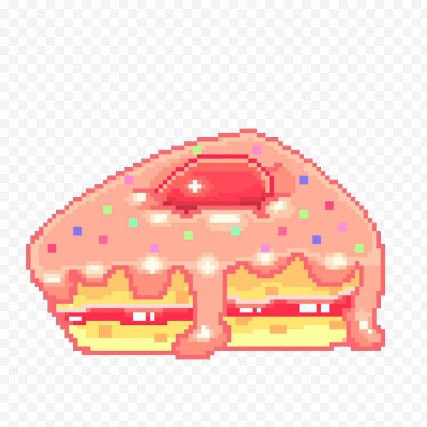 Pixel Art Birthday Cake Cheesecake Strawberry Cream Magenta Kawaii Free Png