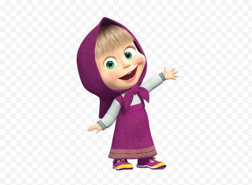 Figurine - Masha And The Bear Animation - Purple Free PNG