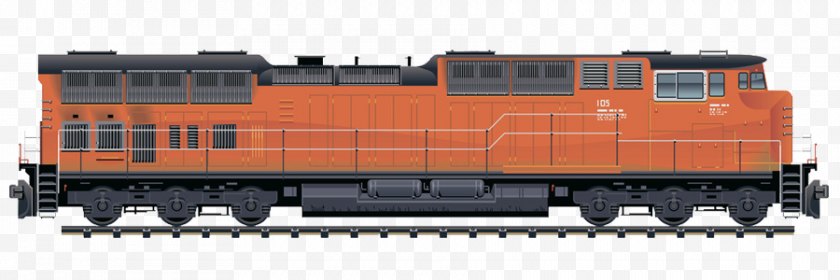 Railroad Car - Train Rail Transport Passenger Diesel Locomotive - Track Free PNG