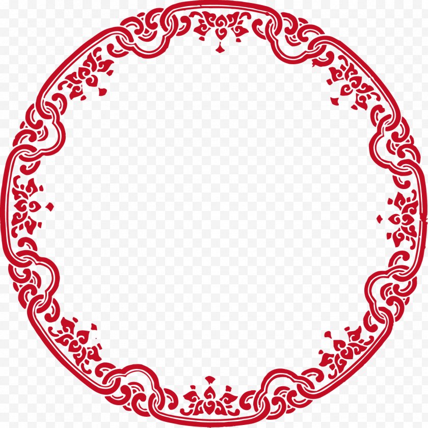 Red - Circle Chinese - Point - Wind Vector Circular Border Free PNG
