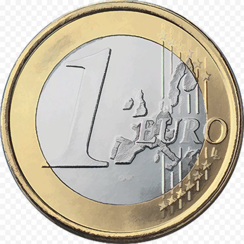 Coin - Europe 1 Euro Coins Cent Free PNG